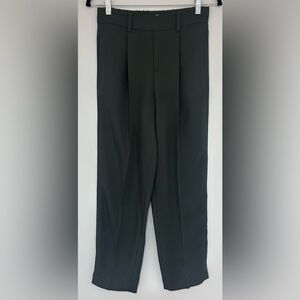 Vince Olive Green Pleated Straight Leg Pull On Stretch Waist Pants Size XS